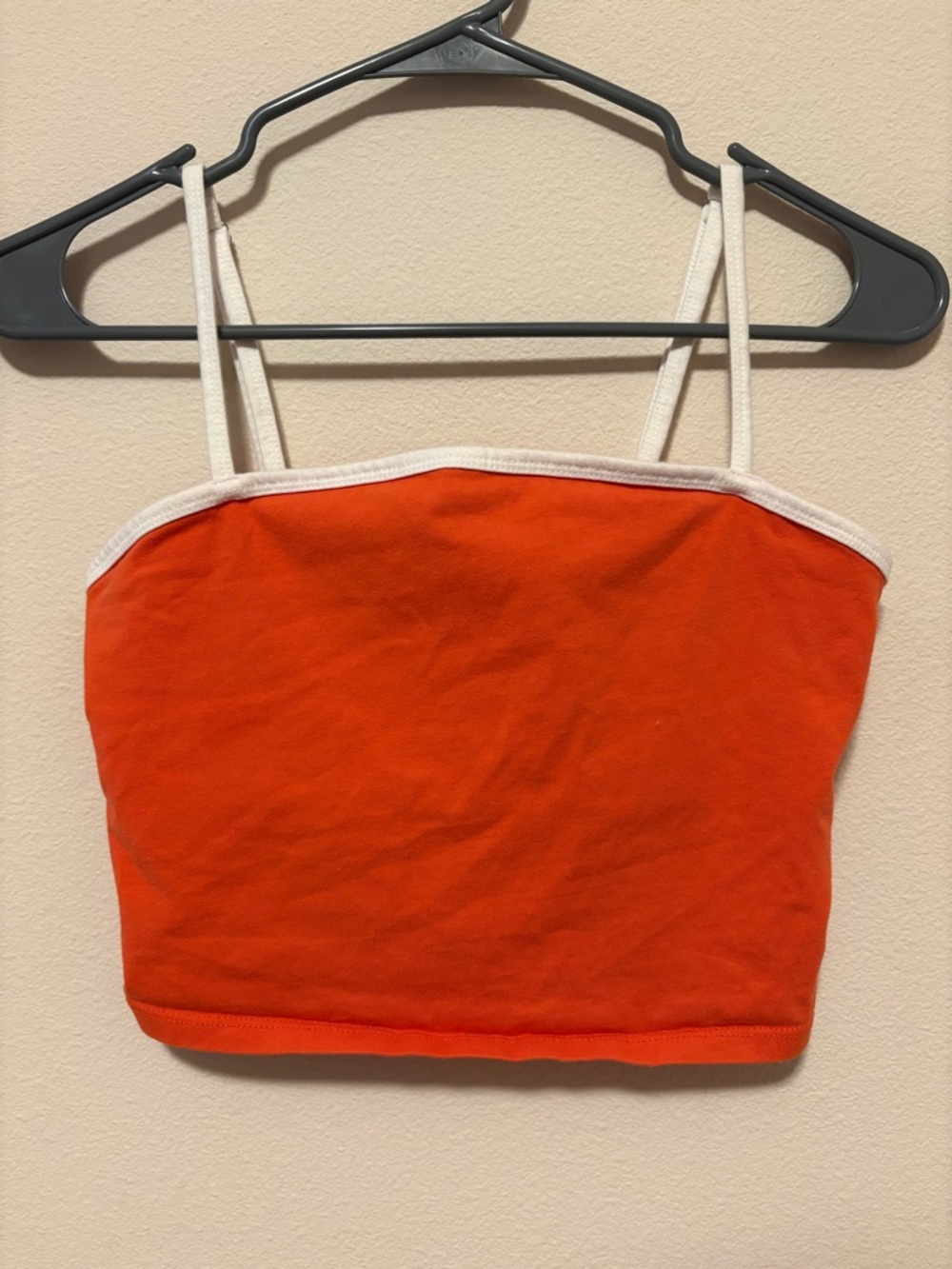 BDG Orange Cropped Tank with Cream Trim